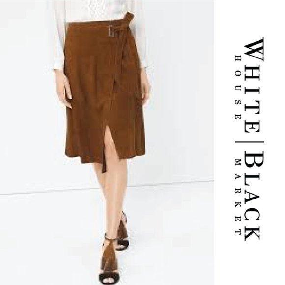 White House Black Market Dresses & Skirts - White House Black Market Genuine Suede Wrap Skirt - 12